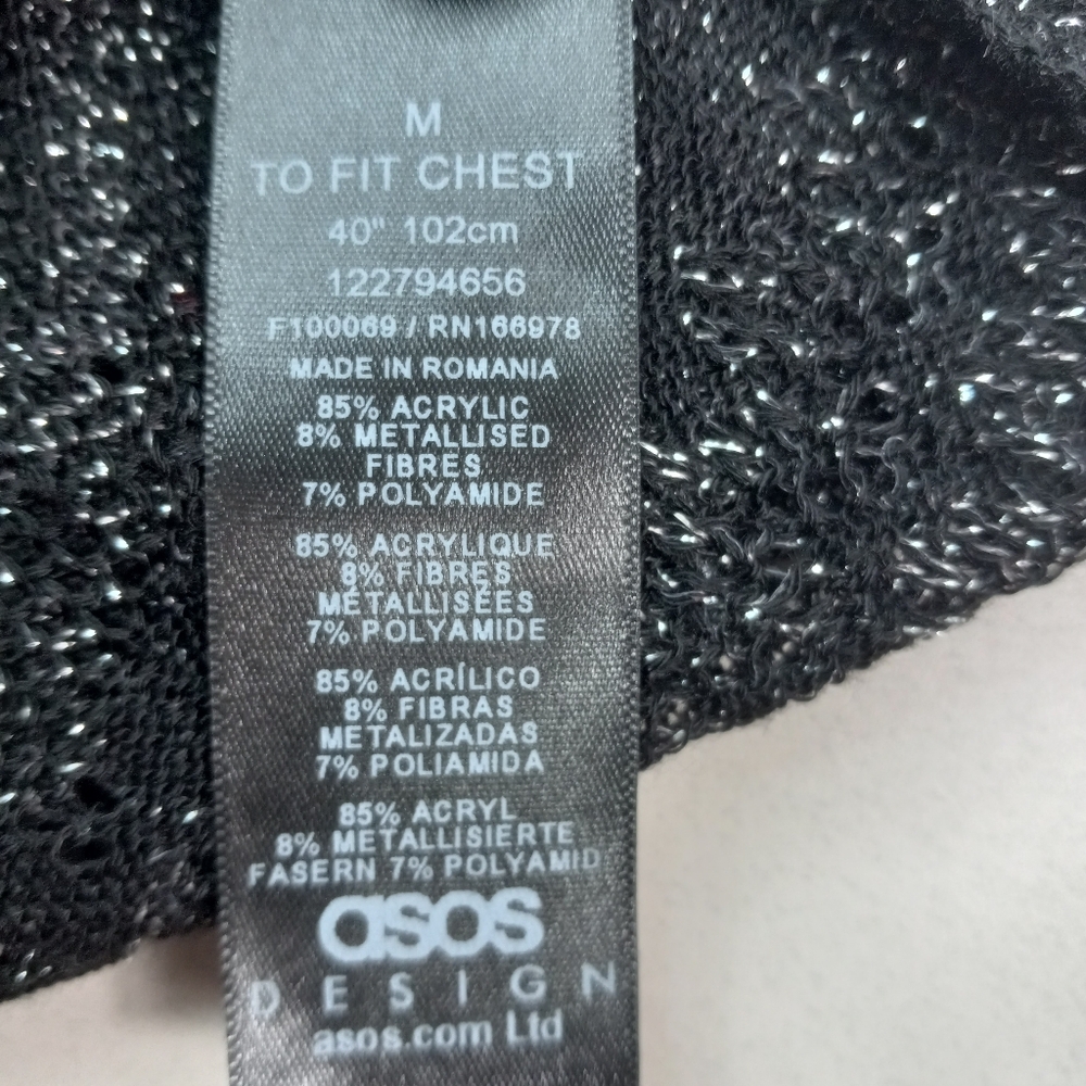 Asos M Collared Knit Cardigan Button Front Metall… - image 4